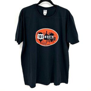 101 NORTH BREWING CO. Men's Black Orange Brewery Graphic Print T-Shirt Size XL